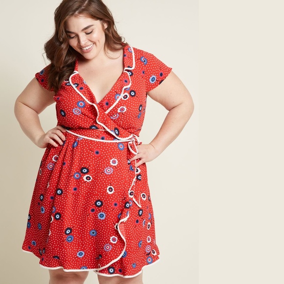 ModCloth Dresses & Skirts - new MODCLOTH Daytime Dapper Floral Wrap Dress